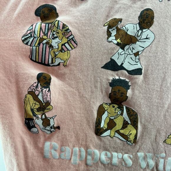 Dog Limited Rappers With Puppies Rare Hip Hop Pink Tee Shirt Unisex Adults Xlarg - Picture 5 of 9